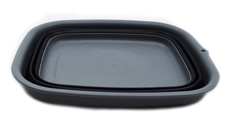 SAMMART 9.45L (2.5 Gallon) Collapsible Tub - Foldable Dish Tub - Portable Washing Basin - Space Saving Plastic Washtub (Grey/Black, M) - Image 3